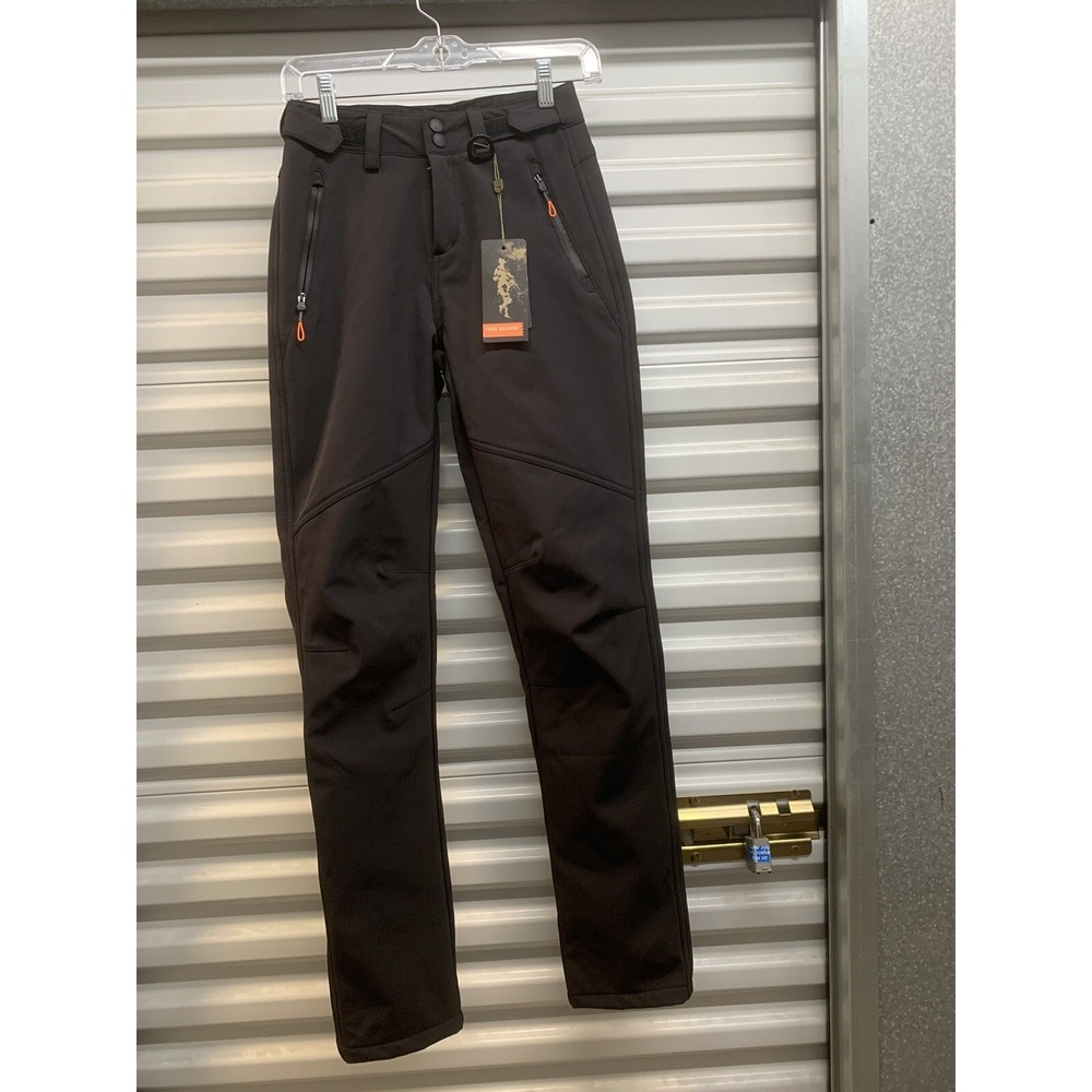 NWT Free Soldier Outdoor Women's Softshell Snow Ski Pants Black 25W/32L